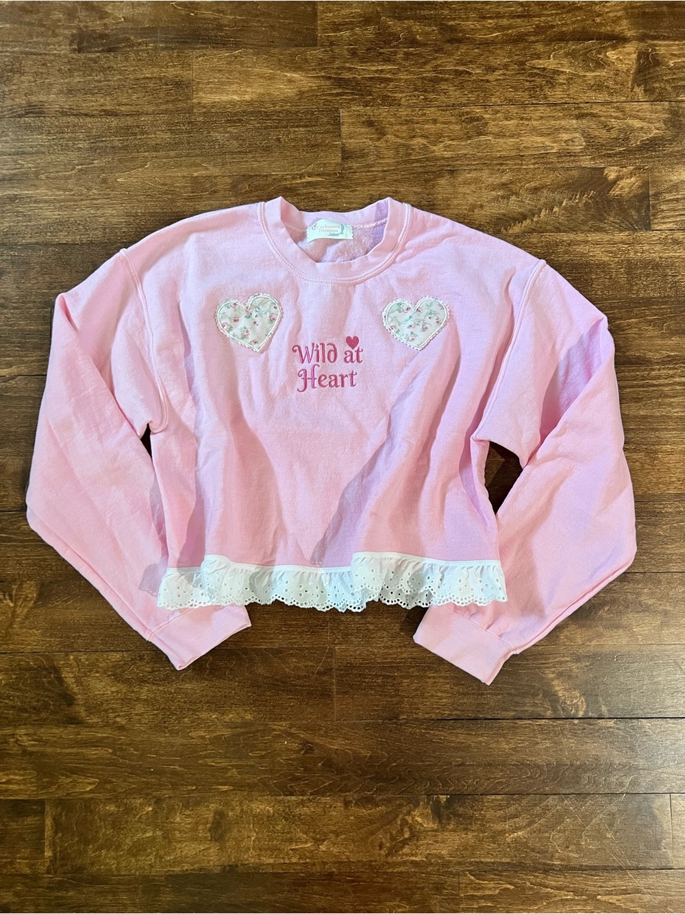 Pink 'Wild at Heart' Heart Crewneck